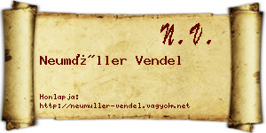 Neumüller Vendel névjegykártya